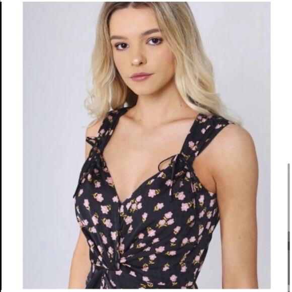 Self-Portrait Twisted Floral-Print Satin-Jacquard Maxi Dress - Picture 4 of 12